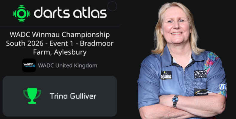 WADC Winmau Championships South Event 1 – May 2026 - Winner Trina Gulliver MBE