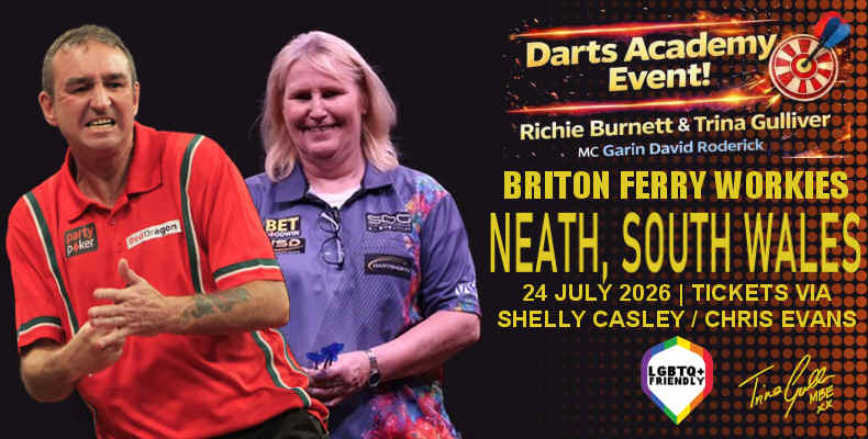 Night at the Darts – Ritchie Burnett and Trina Gulliver - Briton Ferry Workies Club, Neath, South Wales